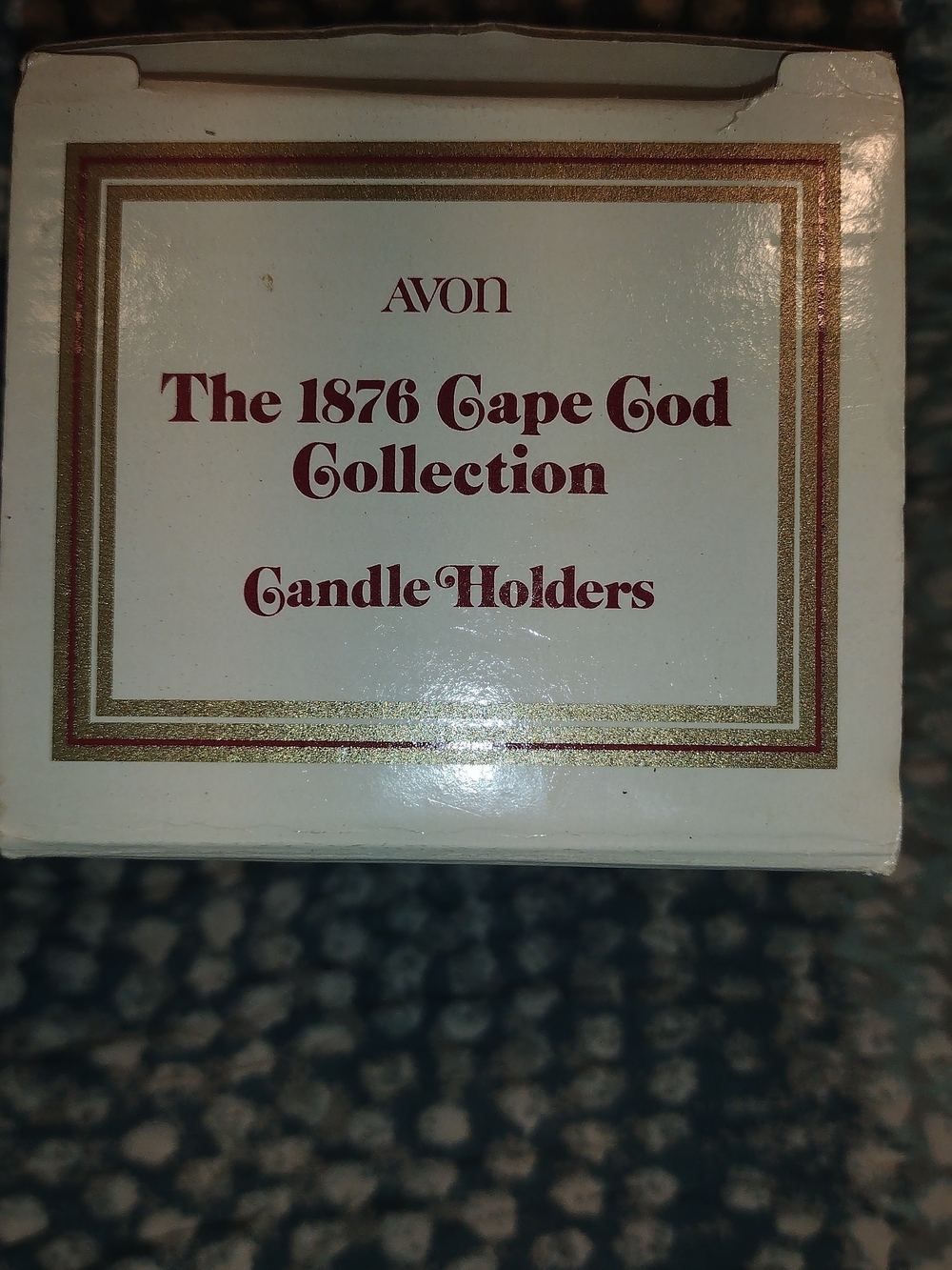 Avon Cape Cod Ruby Red Candle Holder Set With Box ( NEVER USED )